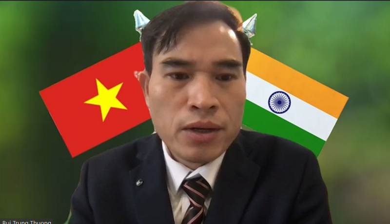 Ông Bùi Trung Thướng - Tham tán Thương mại Đại sứ quán Việt Nam tại Ấn Độ, phát biểu khai mạc hội thảo.
