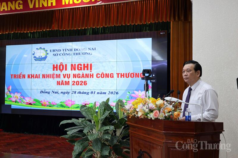 Ông Vũ Ngọc Long, Giám đốc Sở Công Thương tỉnh Đồng Nai phát biểu tại Hội nghị.