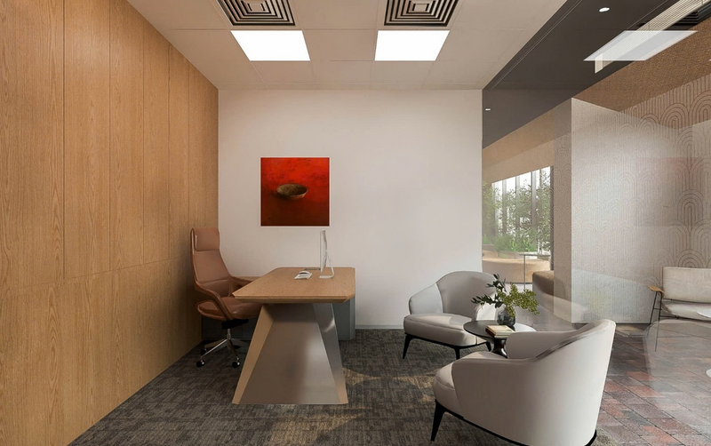 Khu vực phòng làm việc tại TikTak Hồ Tây, đề cao sự riêng tư, tiện nghi và tính thẩm mỹ