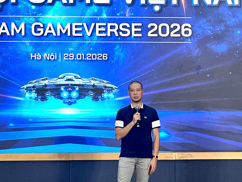 Ông Lã Xuân Thắng - Giám đốc Phát hành trò chơi trực tuyến VNG - phát biểu tại sự kiện chiều 29/01/2026. Ảnh: Mai Linh