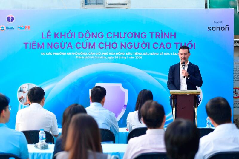 Ông Burak Pekmezci - Tổng Giám đốc Sanofi Việt Nam phát biểu tại sự kiện