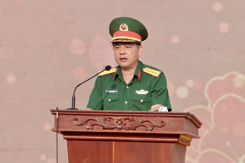 Đại tá Phạm Ngọc Quang - Chính ủy Bộ Chỉ huy Quân sự TP. Cần Thơ - phát biểu tại chương trình.
