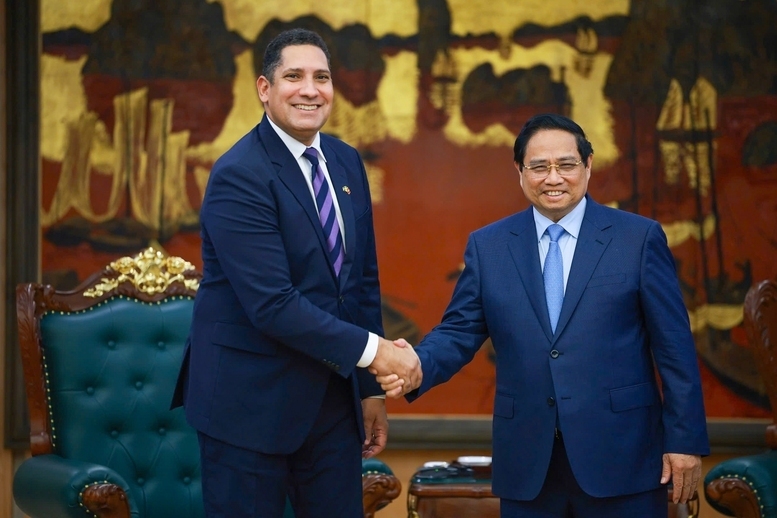 Thủ tướng Phạm Minh Chính và Đại sứ Thụy Điển tại Việt Nam Johan Ndisi - Ảnh: VGP/Nhật Bắc