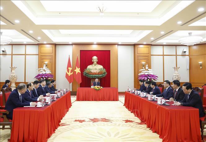 Tổng Bí thư Tô Lâm đề nghị hai nước tăng cường hợp tác ASEAN và tập trung củng cố tin cậy chính trị qua tiếp xúc cấp cao, triển khai Chương trình Hành động 2025-2030. Ảnh: VGP