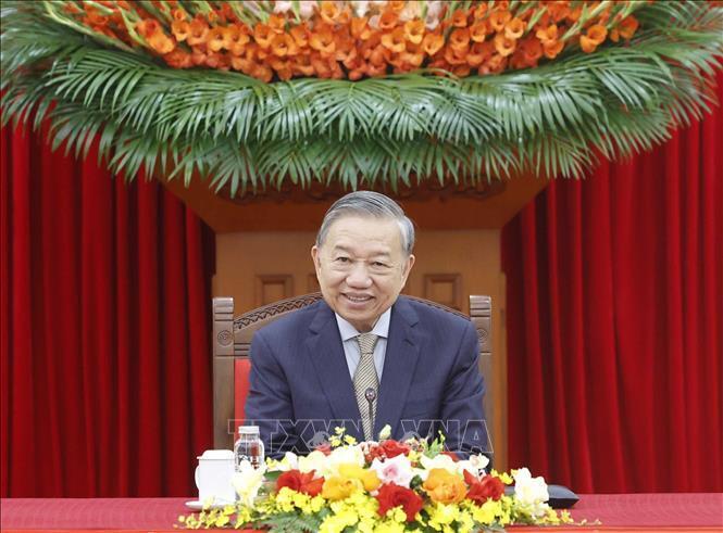 Tổng Bí thư Tô Lâm đã điện đàm với Tổng thống Hàn Quốc Lee Jae Myung. Ảnh: TTXVN