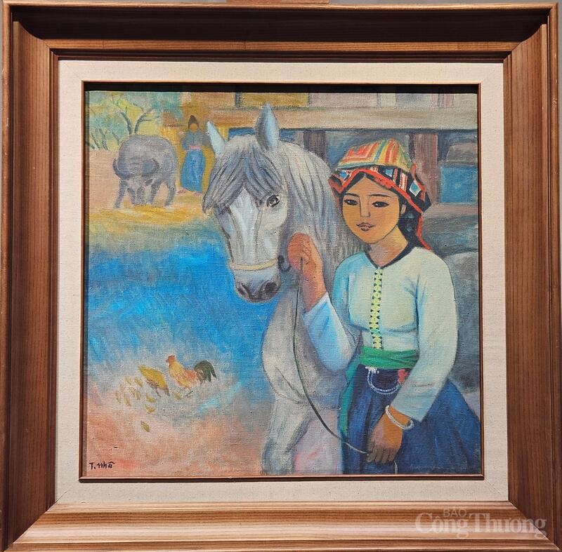 Bức tranh Cô gái bên ngựa - Họa sỹ Hoàng Tuấn Nhã.