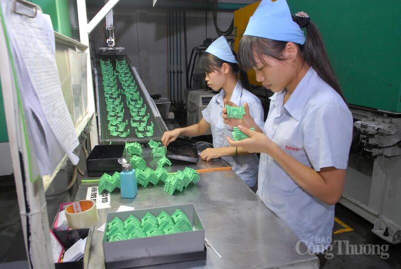 Công nhân kiểm tra, phân loại sản phẩm.