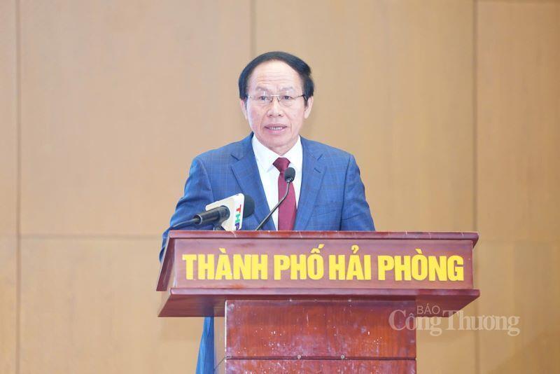 Bí thư Thành ủy Hải Phòng Lê Tiến Châu phát biểu tại sự kiện.