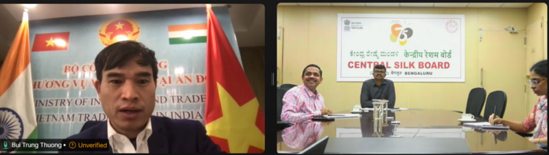 Ông Bùi Trung Thướng - Tham tán Thương mại hỗ trợ đoàn Hội đồng Lụa Trung ương Ấn Độ tham dự Hội chợ Mùa Xuân 2026 tại Việt Nam