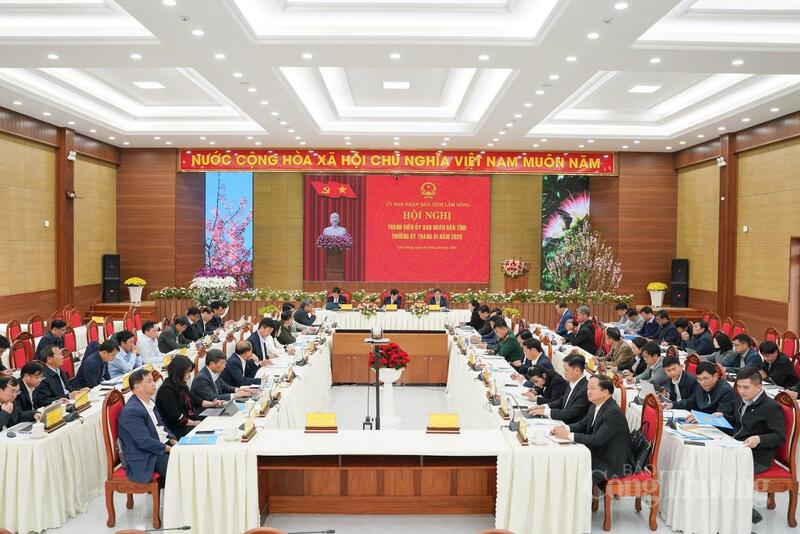 Lâm Đồng họp đánh giá tình hình kinh tế, xã hội tháng 1/2026. Ảnh: Cổng thông tin Lâm Đồng