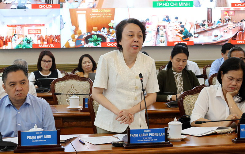 Bà Phạm Khánh Phong Lan - Giám đốc Sở An toàn thực phẩm TP. Hồ Chí Minh, thông tin tháo gỡ các vướng mắc liên quan đến Nghị định số 46/2026/NĐ-CP về kiểm tra thực phẩm, hàng hóa xuất, nhập khẩu.