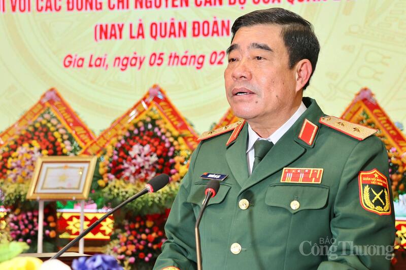 Trung tướng Nguyễn Bá Lực, Phó Tổng Tham mưu trưởng Quân đội nhân dân Việt Nam phát biểu tại buổi lễ. Ảnh: Hiền Mai