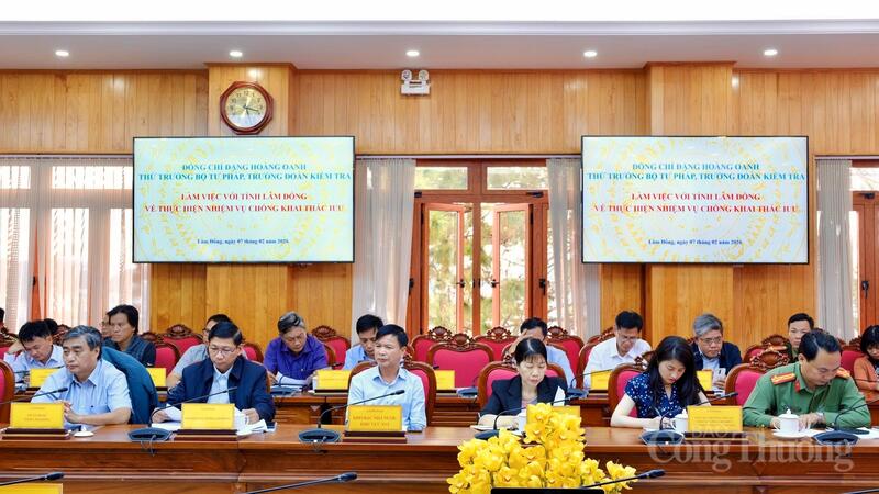 Đại diện các sở, ngành, địa phương có biển tỉnh Lâm Đồng tại buổi làm việc. Ảnh: Lê Sơn