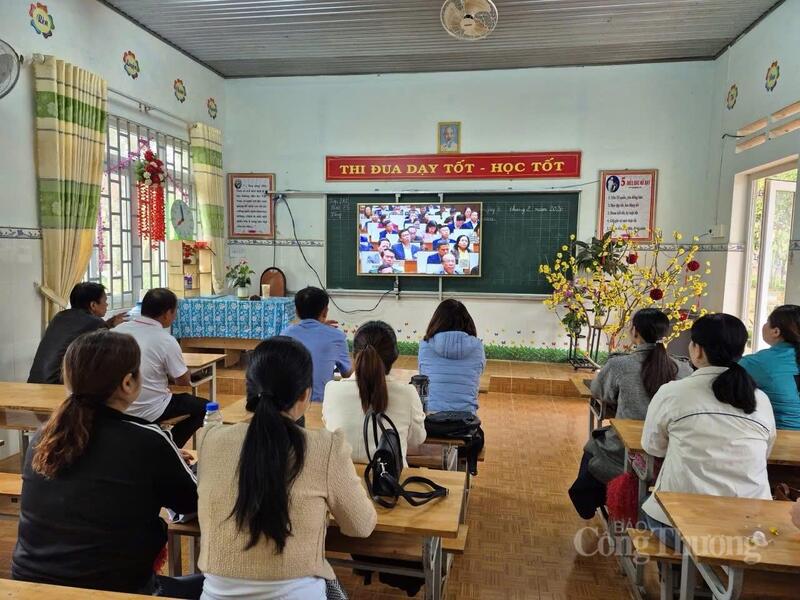 Điểm cầu tại 1 trường tiểu học phường Đông Gia Nghĩa, tỉnh Lâm Đồng.