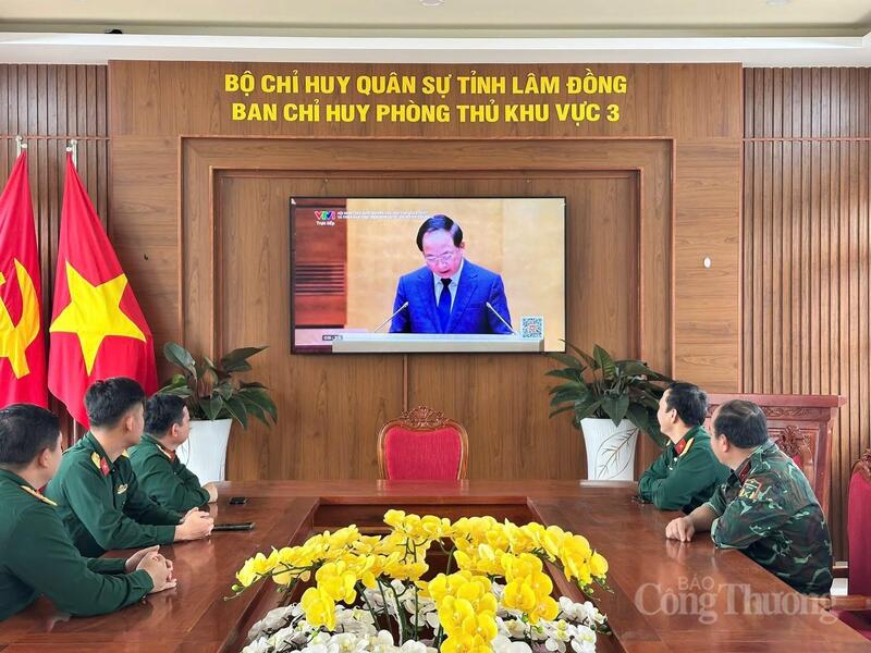 Tại điểm cầu Ban Chỉ huy Khu vực phòng thủ 3, Bộ chỉ huy quân sự tỉnh Lâm Đồng.