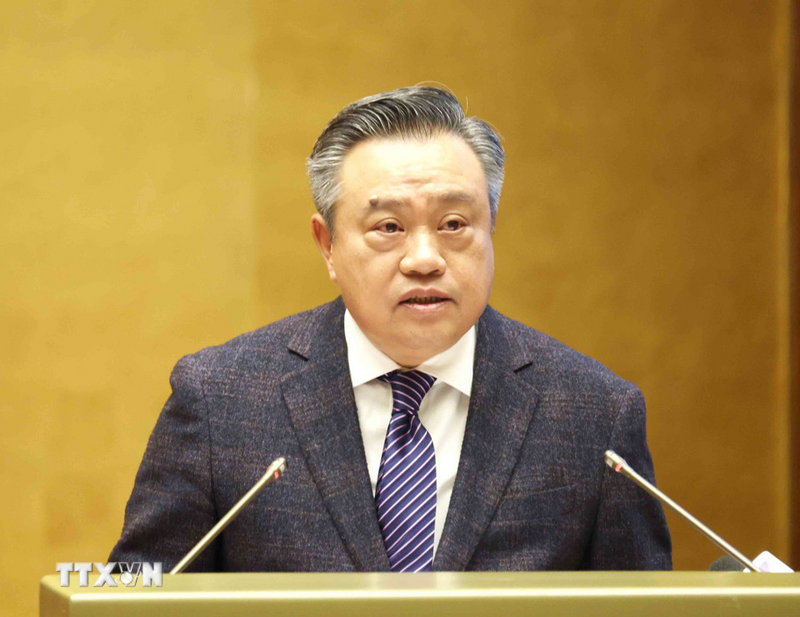 Đồng chí Trần Sỹ Thanh, Uỷ viên Bộ Chính trị, Bí thư Trung ương Đảng, Chủ nhiệm Uỷ ban Kiểm tra Trung ương giới thiệu Chuyên đề: “Đổi mới công tác kiểm tra, giám sát góp phần tăng cường kỷ cương, kỷ luật đáp ứng yêu cầu nhiệm vụ trong tình hình mới theo tinh thần Nghị quyết Đại hội XIV của Đảng”. Ảnh: Phương Hoa/TTXVN