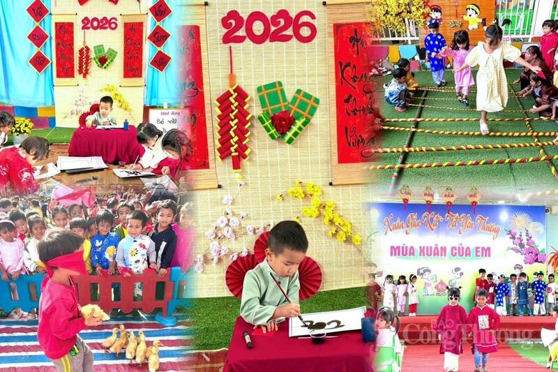 Các em thiếu nhi tham gia các chương trình vui chơi tại "Mùa xuân của em" xã Đam Rông 4, tỉnh Lâm Đồng.