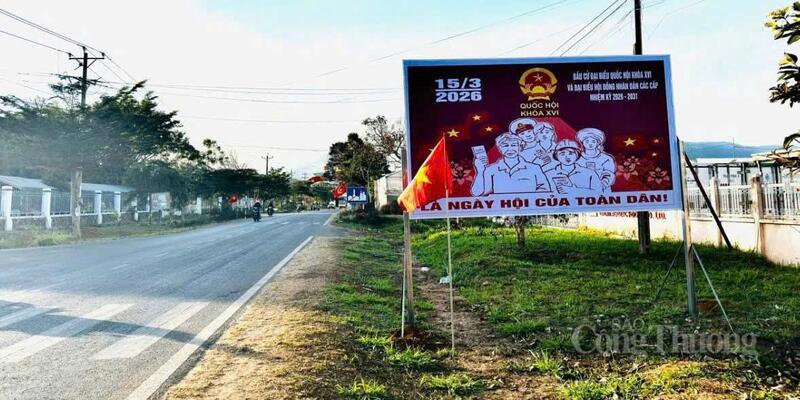 Xã Ka Đô tích cực công tác tuyên truyền bầu cử. Ảnh: Minh An