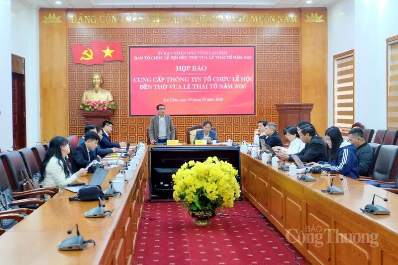 Toàn cảnh buổi họp báo cung cấp thông tin về Lễ hội Đền thờ Vua Lê Thái Tổ.