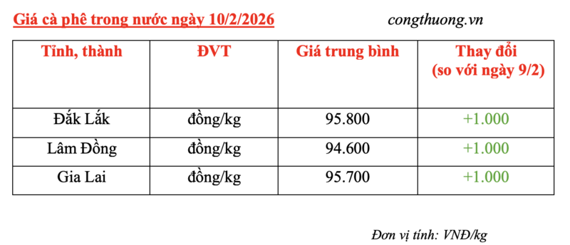 Giá cà phê hôm nay 10/2/2026: Tăng 1.000 đồng/kg - 4