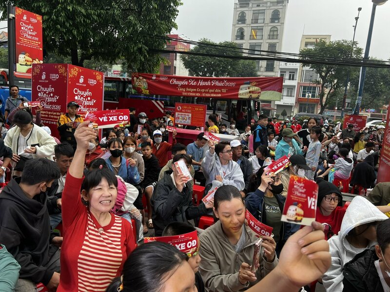 Hạnh phúc khi được Saigon Co.op hỗ trợ vé xe 0 đồng về quê đón Tết.