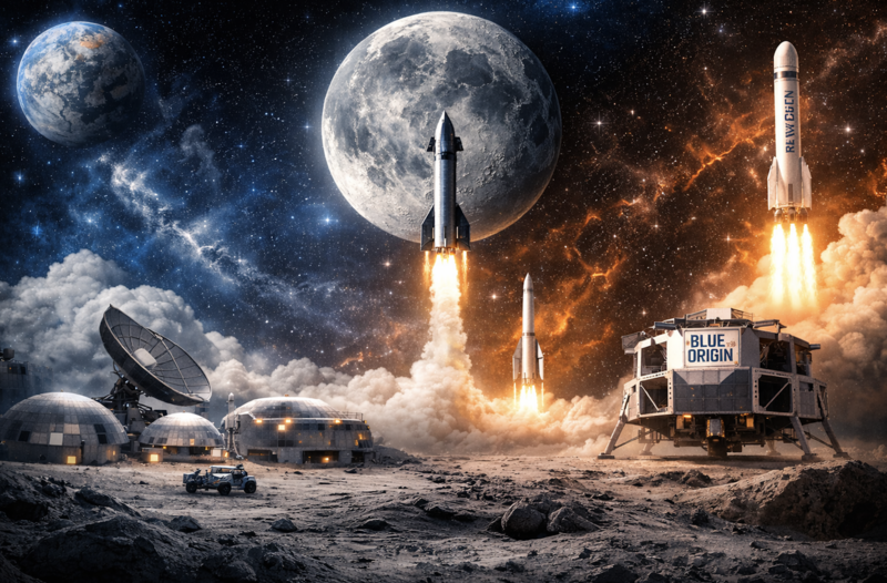 Các tỷ phú lớn được đặt nhiều kỳ vọng về khả năng chinh phục mặt trăng. Ảnh minh họa