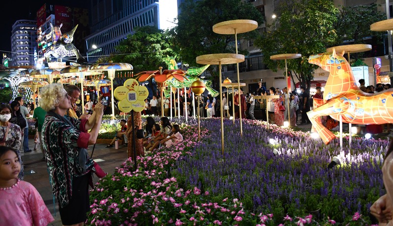 Chiêm ngưỡng đường hoa Nguyễn Huệ tết Bính Ngọ về đêm - 18