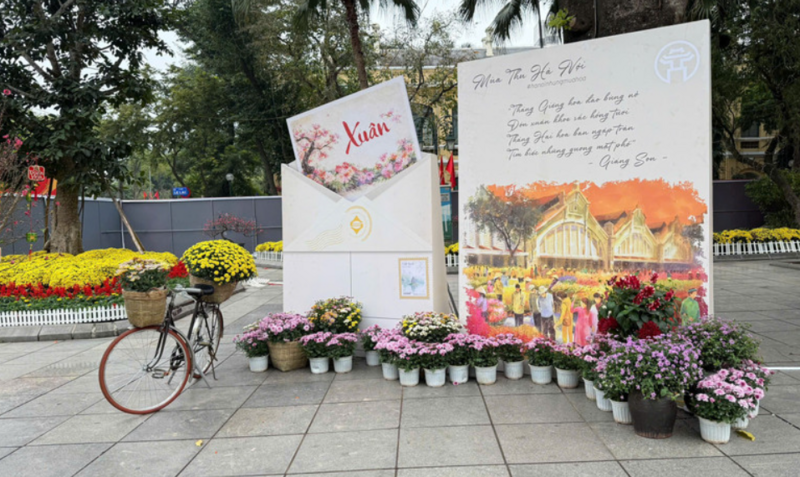 Các cụm tiểu cảnh được thiết kế theo bố cục mở, tạo lối dạo bộ và check-in thuận tiện cho người dân, du khách.