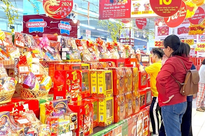 Hệ thống siêu thị, trung tâm thương mại và chợ truyền thống đều chuẩn bị đầy đủ hàng hóa phục vụ Tết. Ảnh: Cục Quản lý và Phát triển thị trường trong nước