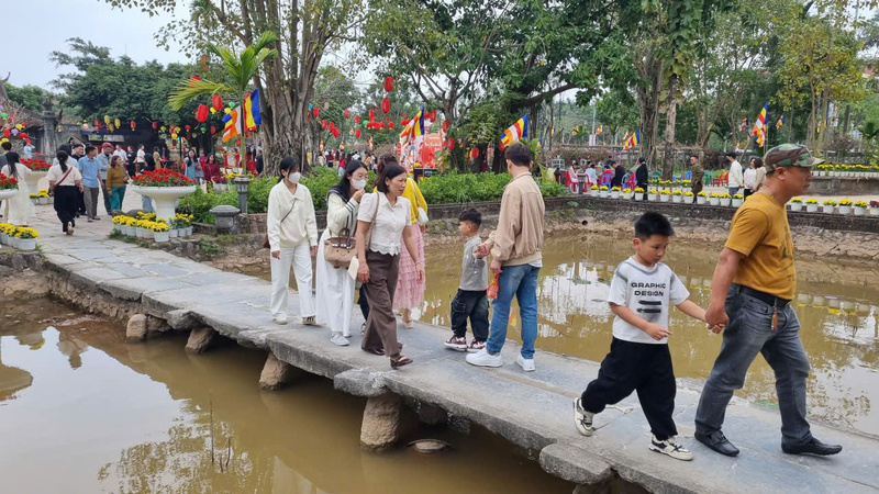 Không gian sân vườn tĩnh lặng tạo nên vẻ đẹp thiền vị đặc trưng. Ảnh Nam Trần