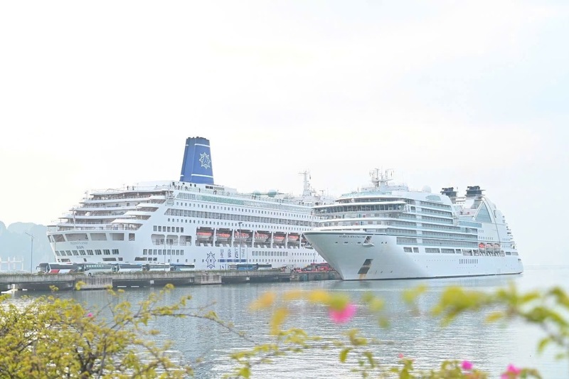 Tàu khách quốc tế thăm quan vịnh Hạ Long. Ảnh: Thanh Tùng