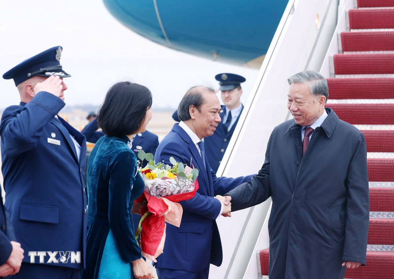 Lễ đón Tổng Bí thư Tô Lâm tại thủ đô Washington D.C. Ảnh: Thống Nhất/TTXVN