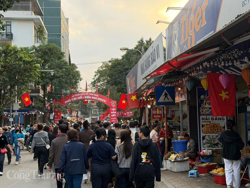 Trong những ngày đầu năm, hàng nghìn người dân Thủ đô và khách thập phương đã đổ về Phủ Tây Hồ dâng hương, cầu bình an đầu năm.