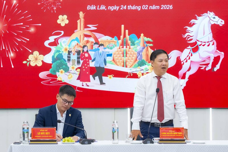 Bí thư Tỉnh uỷ  Đắk Lắk Lương Nguyễn Minh Triết phát biểu tại buổi làm việc với Simexco Đắk Lắk. Ảnh: Hoà Hảo