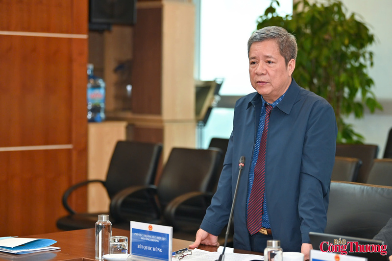 Ông Bùi Quốc Hùng - Phó Cục trưởng Cục Điện lực phát biểu tại buổi làm việc. Ảnh: Nam Nguyễn