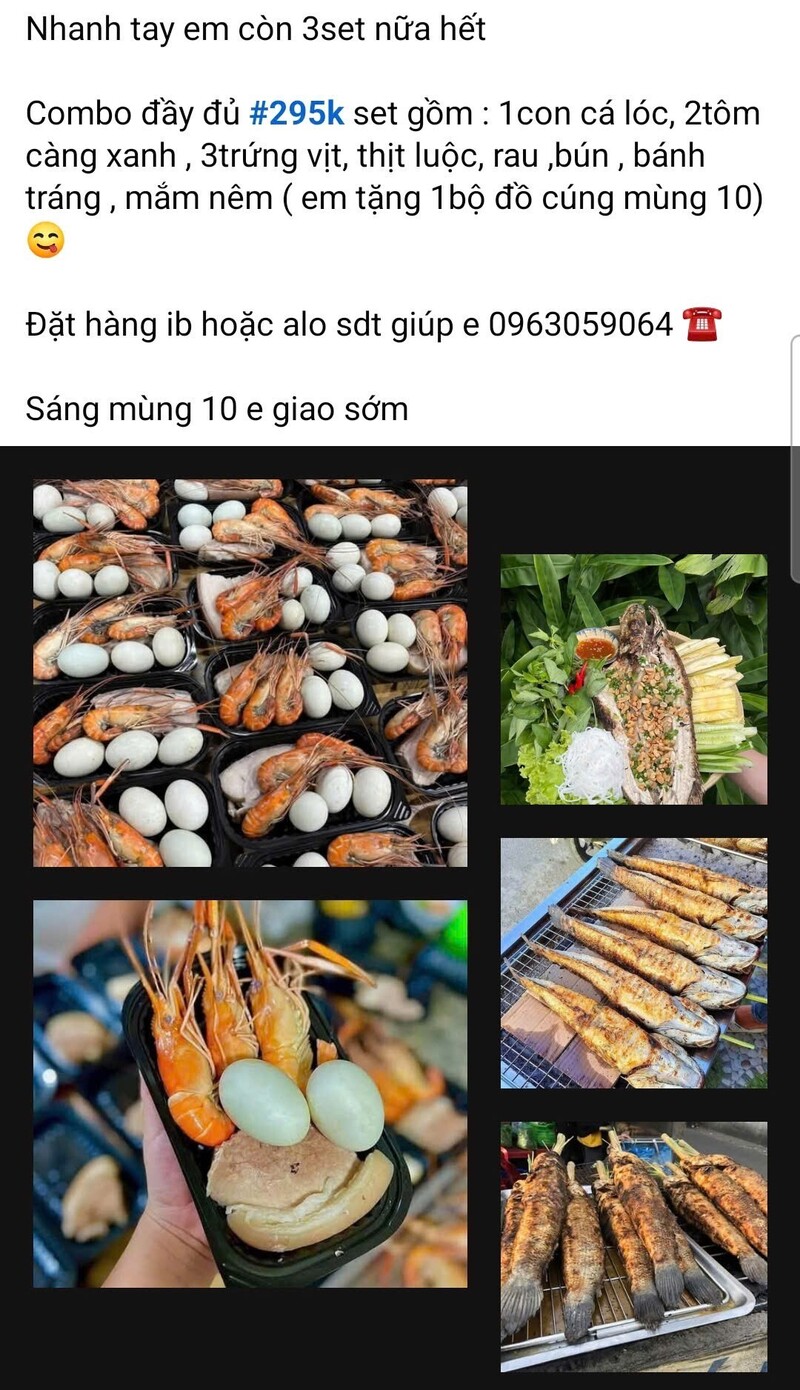Các set đồ cúng ngày vía Thần tài được khách đặt nhiều.
