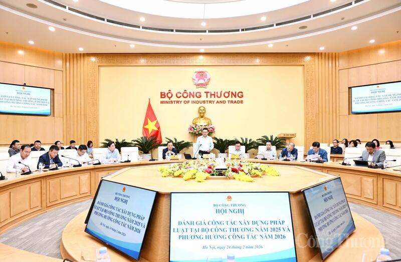 Quyền Bộ trưởng Bộ Công Thương Lê Mạnh Hùng chủ trì hội nghị.