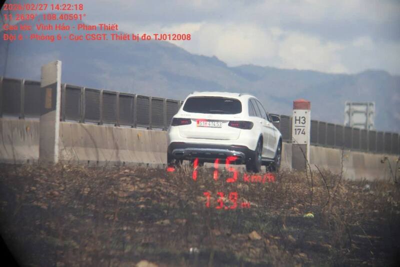 Trường hợp xe con vi phạm tốc độ. Ảnh: Cục Cảnh sát giao thông