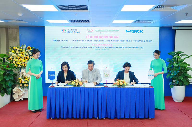 Hợp tác chiến lược giữa Long Châu, AF HANOI và Merck hướng đến nâng cao sức khỏe sinh sản và cải thiện tình trạng vô sinh, hiếm muộn trong cộng đồng.