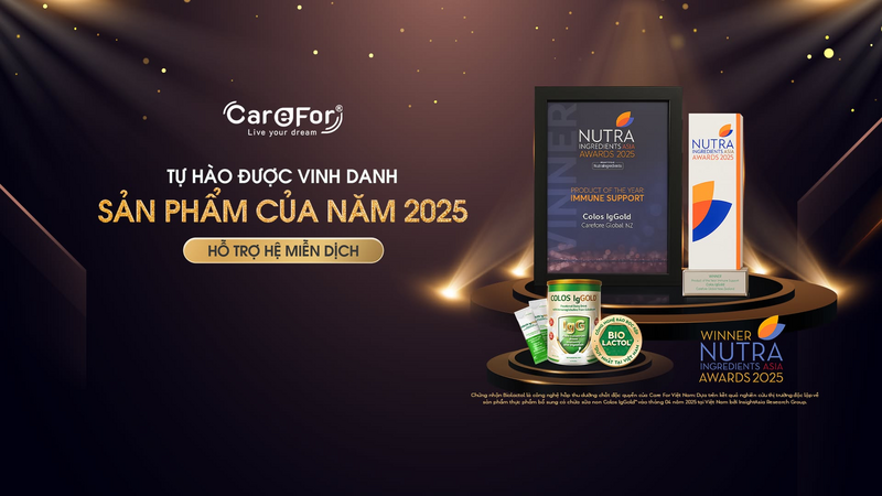 CFVN ghi dấu ấn quốc tế khi sản phẩm Colos IgGold™ được vinh danh “Sản phẩm của năm” - hạng mục “Thực phẩm hỗ trợ hệ miễn dịch” tại NutraIngredients Asia Awards 2025,