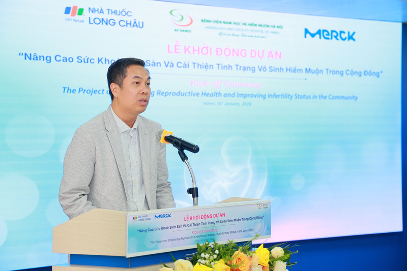 Ông Nguyễn Văn Cường - Giám đốc Điều hành, Bệnh viện Nam học và Hiếm muộn Hà Nội (AF HANOI) phát biểu tại lễ ký kết.