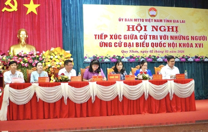 Các ứng cử viên đại biểu Quốc hội khóa XVI nhiệm kỳ 2026 - 2031 thuộc đơn vị bầu cử số 1 tỉnh Gia Lai tiếp xúc cử tri vận động bầu cử.