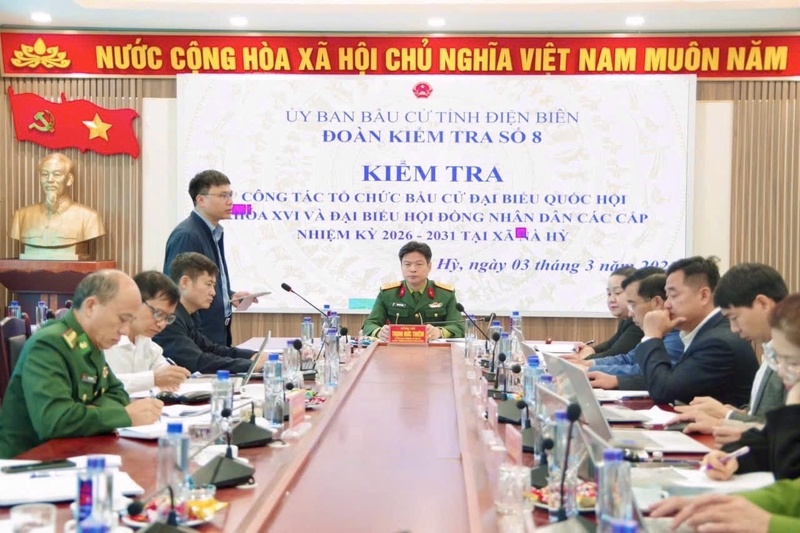 Công tác kiểm tra bầu cử được tiến hành ngay sau lễ ra quân huấn luyện năm 2026 của Bộ CHQS tỉnh Điện Biên gắn với đợt phát động thi đua cao điểm. Ảnh: CTV