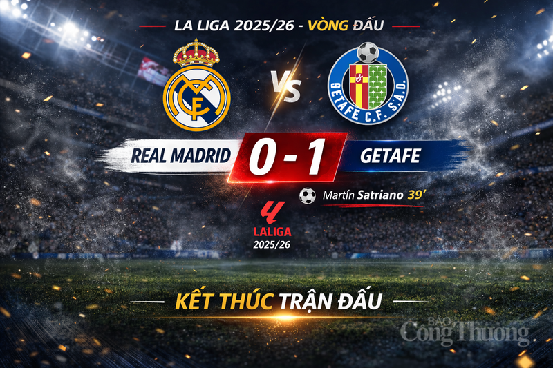Real Madrid thua sốc Getafe 0-1 tại Bernabeu trong 'cơn mưa' thẻ - 1