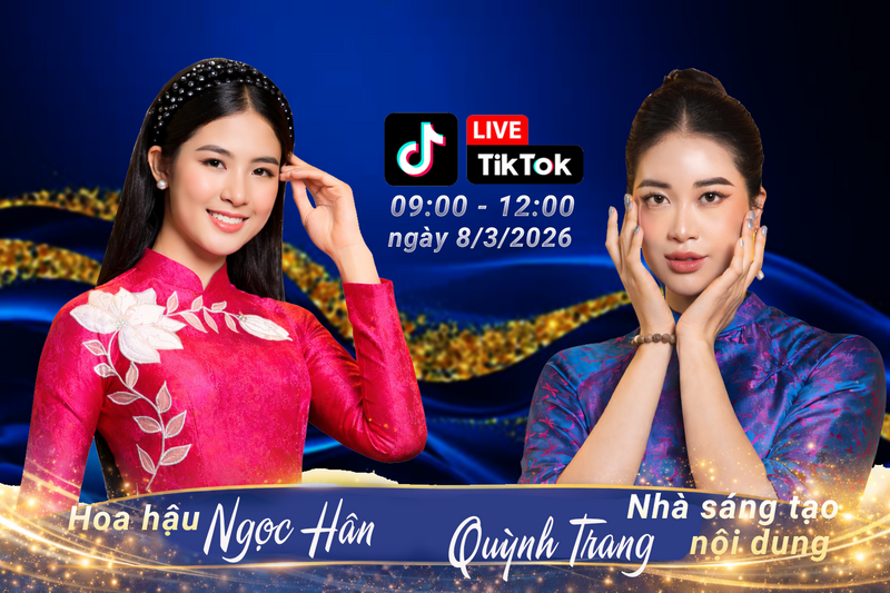 Hoa hậu Ngọc Hân và Tiktoker Quỳnh Trang sẽ livestream quảng bá hàng Việt (Ảnh: Cục Quản lý và Phát triển thị trường trong nước)