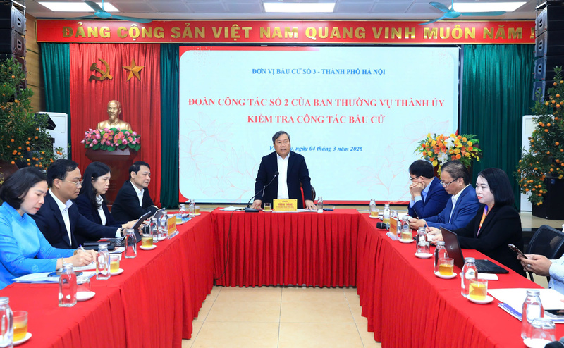 Chủ tịch UBND TP. Hà Nội Vũ Đại Thắng nhấn mạnh, kỳ bầu cử đại biểu Quốc hội khóa XVI và HĐND các cấp nhiệm kỳ 2026 - 2031 là sự kiện chính trị quan trọng, có ý nghĩa lớn đối với sự phát triển của Thủ đô. Ảnh: HN