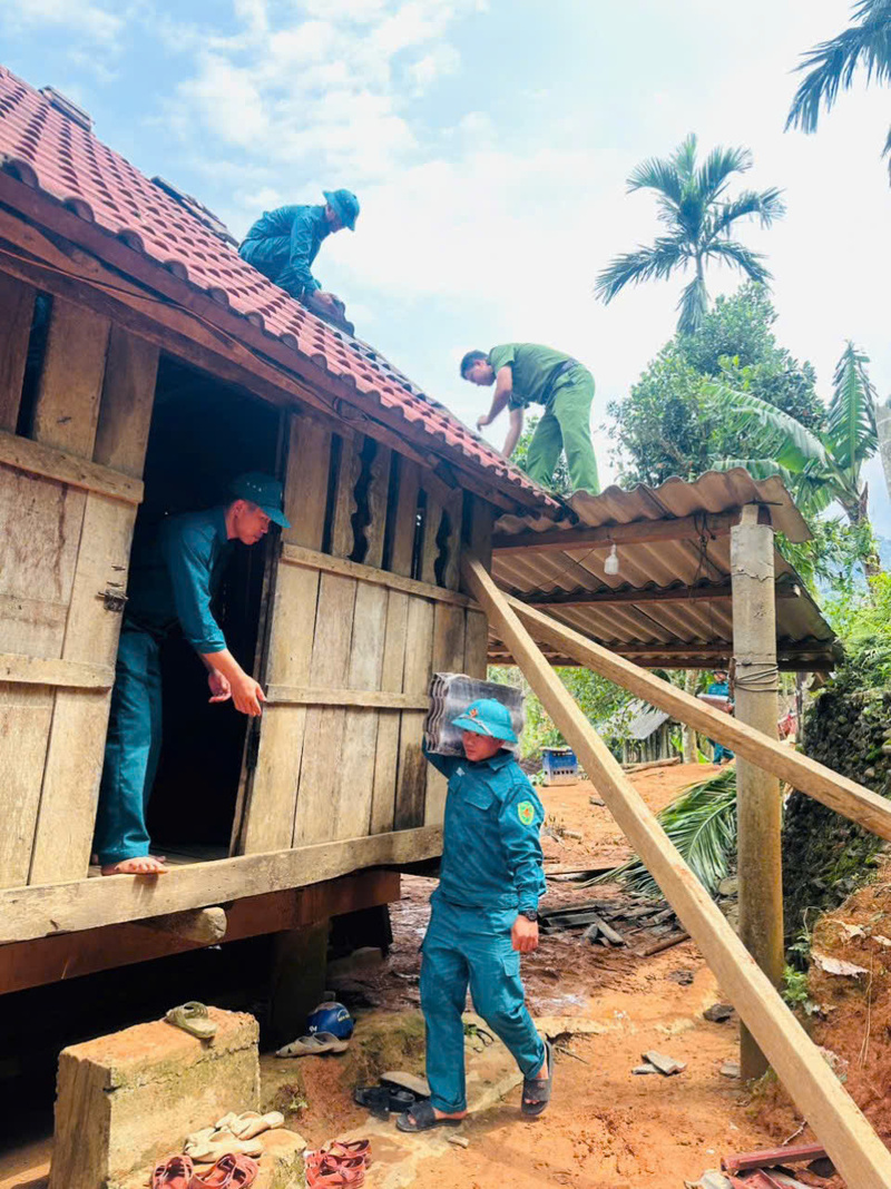 Trong ngày 4/3, nhưng ngôi nhà bị thiệt hại nặng đã được khắc phục xong. Ảnh: UBND xã Ba Vì