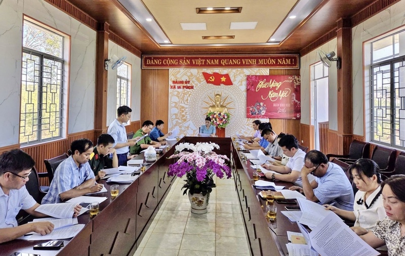 Xã Ia Puch họp bàn chuẩn bị cho công tác bầu cử tại địa phương. Ảnh: Xã Ia Puch