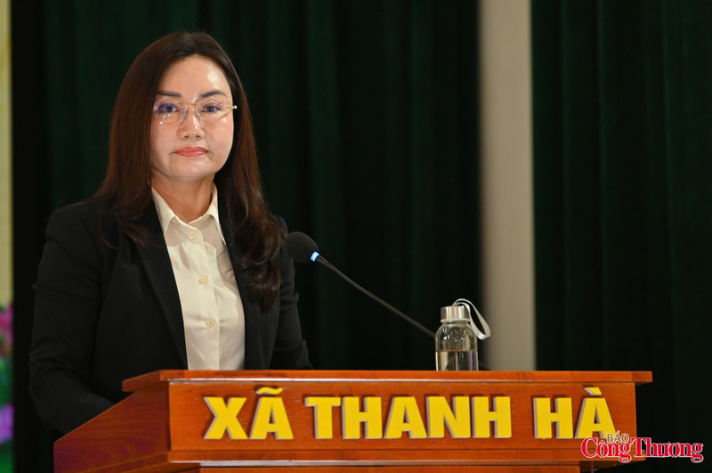 Đồng chí Phạm Thu Xanh, Phó Tổng Giám đốc, Chủ tịch Hội đồng điều hành hệ thống bệnh viện quốc tế Hải Phòng, Bí thư Đảng ủy, Giám đốc Bệnh viện Quốc tế sản nhi Hải Phòng trình bày chương trình hành động ứng cử đại biểu Quốc hội khóa XVI.