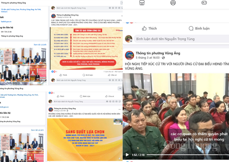 Những infographic màu sắc, video ngắn về hướng dẫn quy trình bỏ phiếu được cập nhật liên tục trên facebook, zalo. Ảnh: Phường Vũng Áng